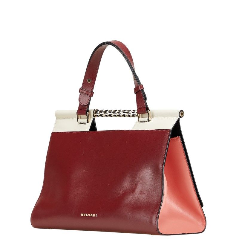 BVLGARI セルペンティ スカリエ レザー ハンドバッグ 美品】ブルガリ セルペンティ スカリエ ハンドバッグ 2way 黒