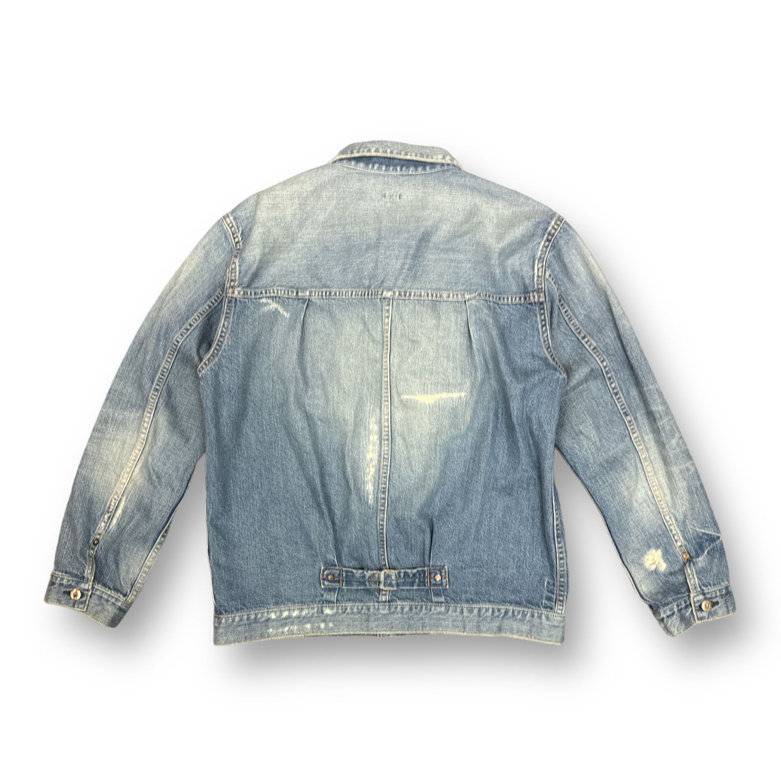 定価77000円 SEQUEL × FRAGMENT 23SS DAMAGE DENIM JACKET ダメージデニムジャケット シークエル  フラグメント コラボ インディゴ XL SQ-23SS-JK-04 68019A5