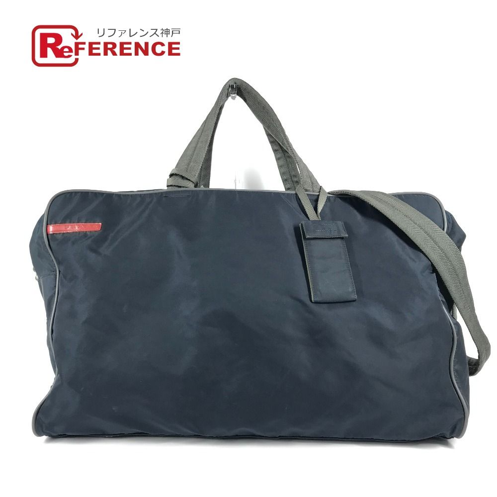 PRADA プラダ ボストンバッグ ロゴ 4V0368 ナイロン ネイビー