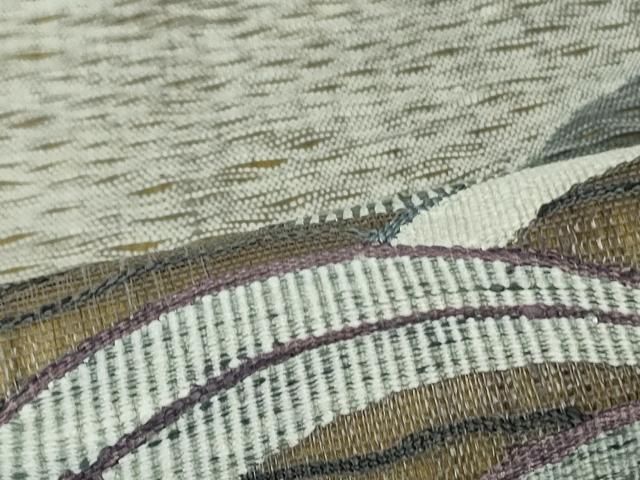 平和屋着物▽太鼓柄袋帯 スリーシーズン 春夏秋 すくい織 立波文 正絹