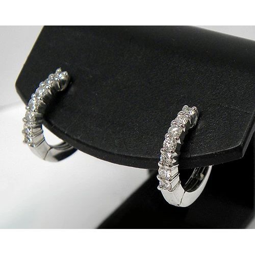 ダイヤモンド フープピアス D0.28ct ホワイトゴールド K18WG ハーフ 