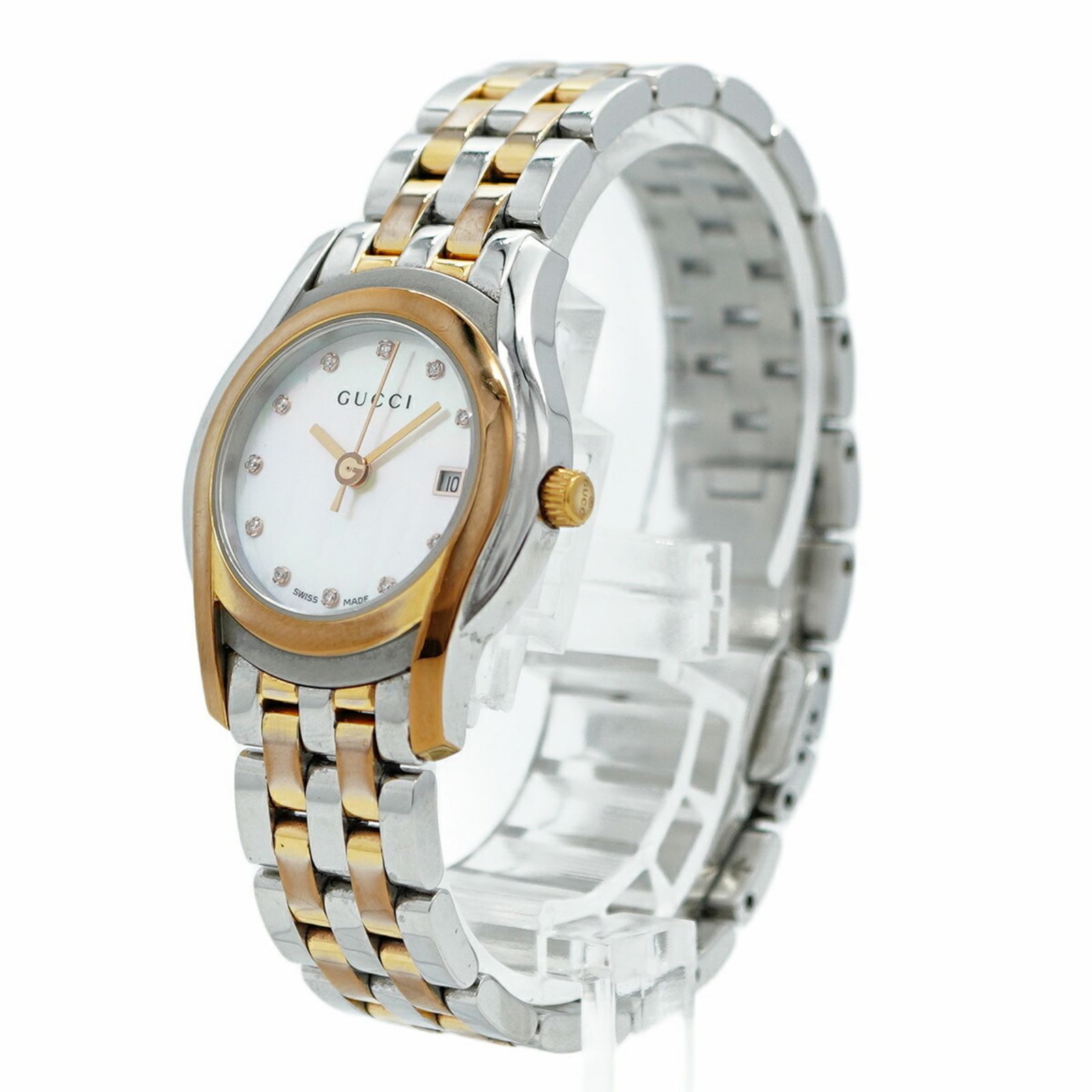 教訓 グッチ 5500L 白文字盤腕時計 レディース 翌日配送。