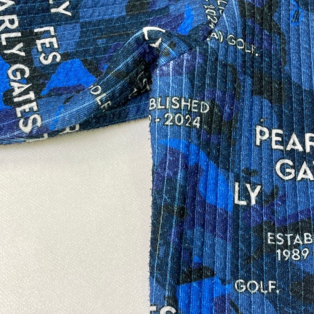 サイズ：1 PEARLY GATES パーリーゲイツ ; 2024年モデル スウェットトレーナー カモフラ ロゴ総柄 ネイビー系 [240101410268] ゴルフウェア レディース ストスト サイズ：1 PEARLY GATES パーリーゲイツ ; 2024年モデル