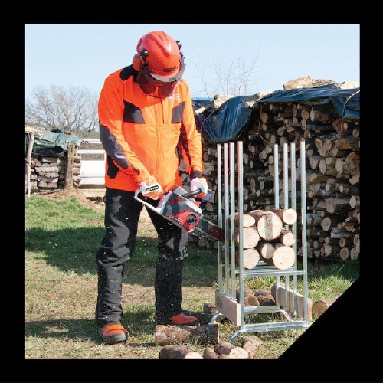 Oregon チェンソー作業用防護ズボン ユーコン クラス1保護 2wayストレッチ素材 5層構造 XLサイズ ブラック オレンジ