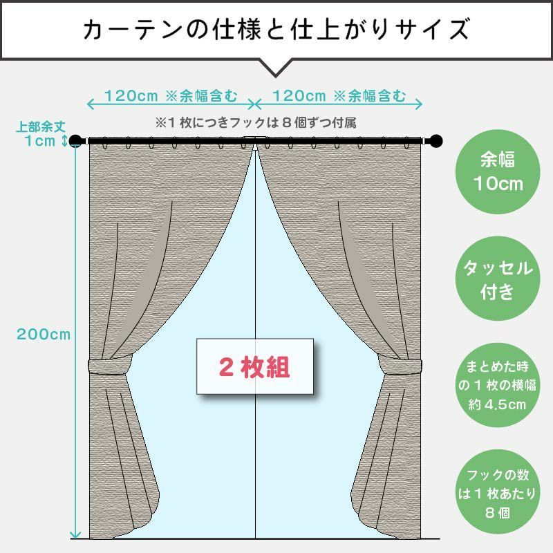 七層構造防音カーテン コーズプレミア 幅110cm×丈200cm 2枚組 遮光 遮