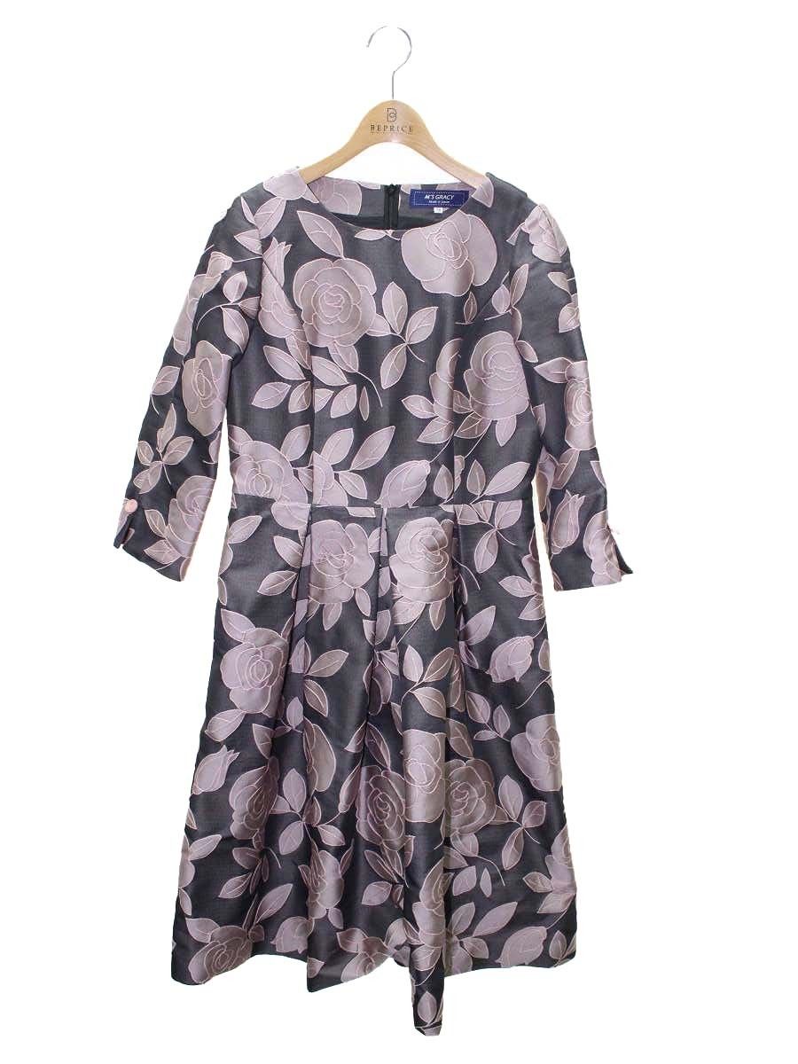 エムズグレイシー 311612 ワンピース 38 ピンク バラ ボタン ITDKKH7W3Z5W