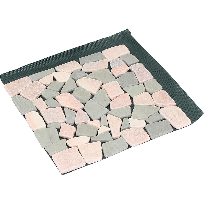 リビングアウト Living Out 天然石マット 30×30cm 1枚バラ MARMO MIX タイル 石畳 敷石 防草シート 庭石 DIY 洋風 防草マット 雑草対策 ガーデン 敷くだけ 置くだけ