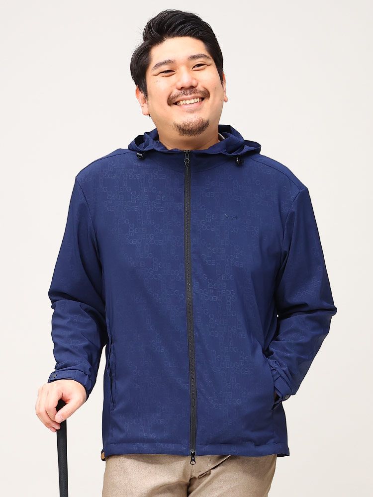 エドウィン ユーティリティー ジャケット 大きいサイズ メンズ ストレッチ ゴルフ スポーツ ネイビー 2L-4L EDWIN GOLF ネイビー