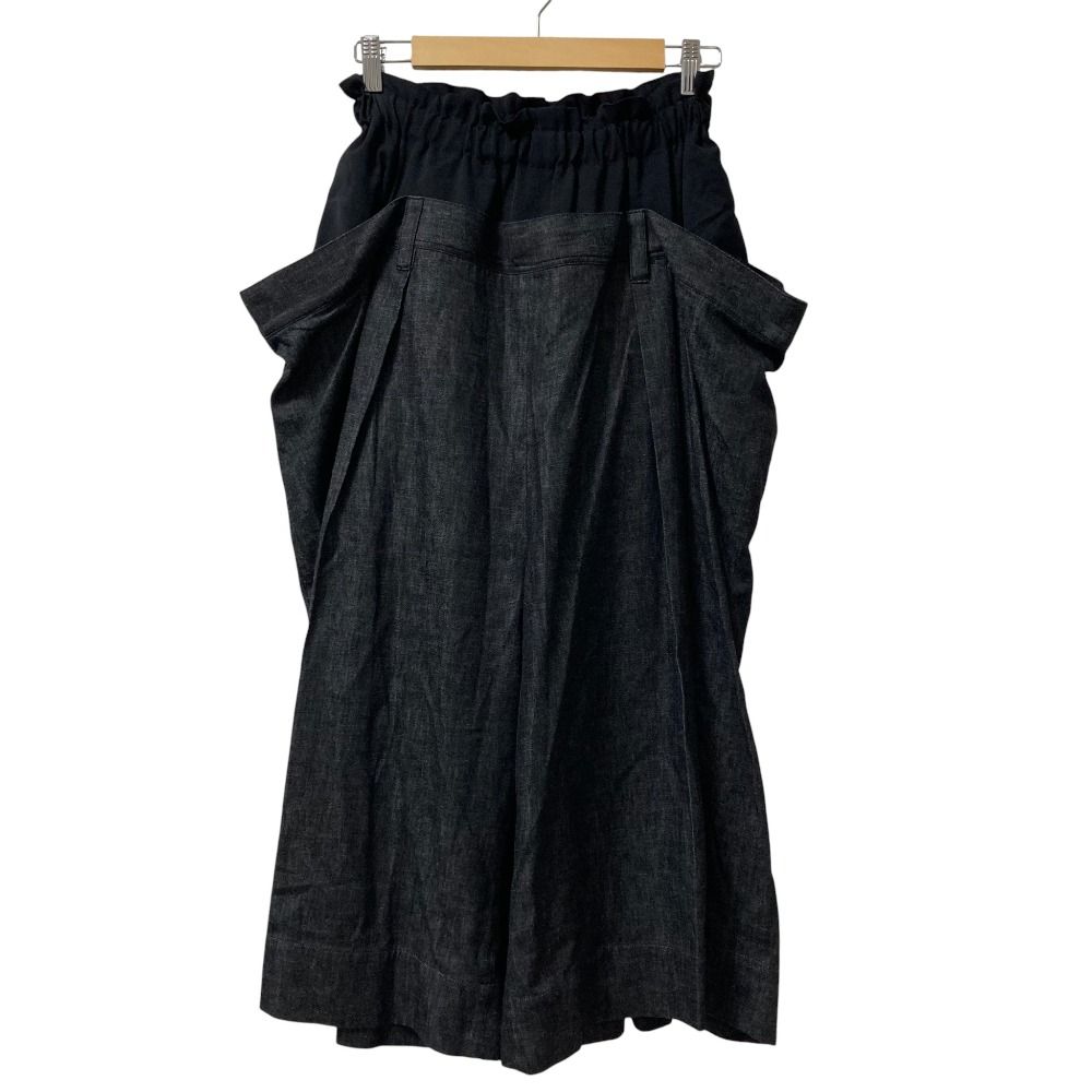 LIMI feu リミフゥ ハイウエスト レイヤード ワイド デニムパンツ サルエルパンツ サイズ2 ブラック レディース 古着