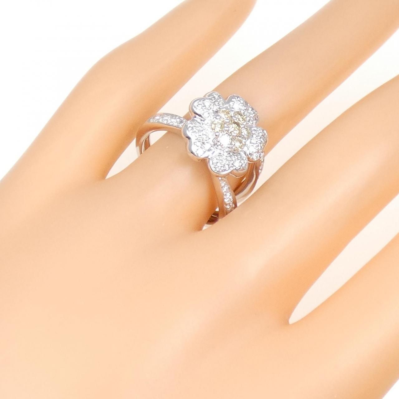 750WG フラワー ダイヤモンド リング 0.31CT - メルカリ 