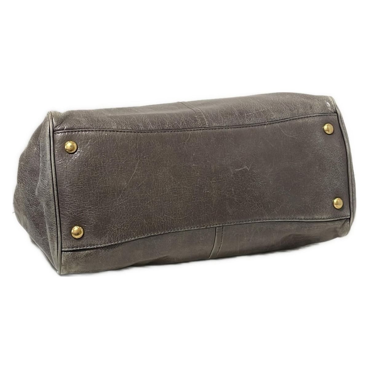 PRADA プラダ トートバッグ - グレー レザー DECORATOM_COM_BR