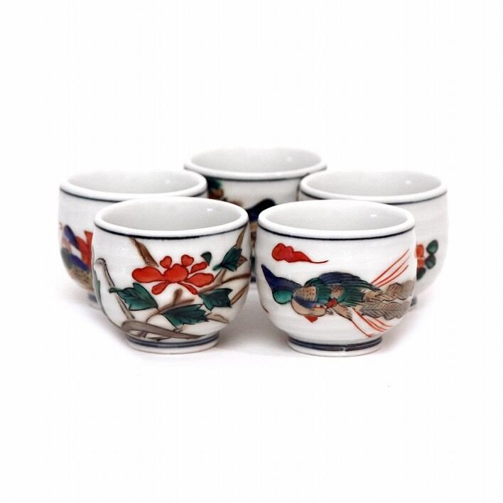 九谷焼 美山 盃 ぐい呑 おちょこ 酒杯 花鳥 No.190918-001 梱包サイズ60