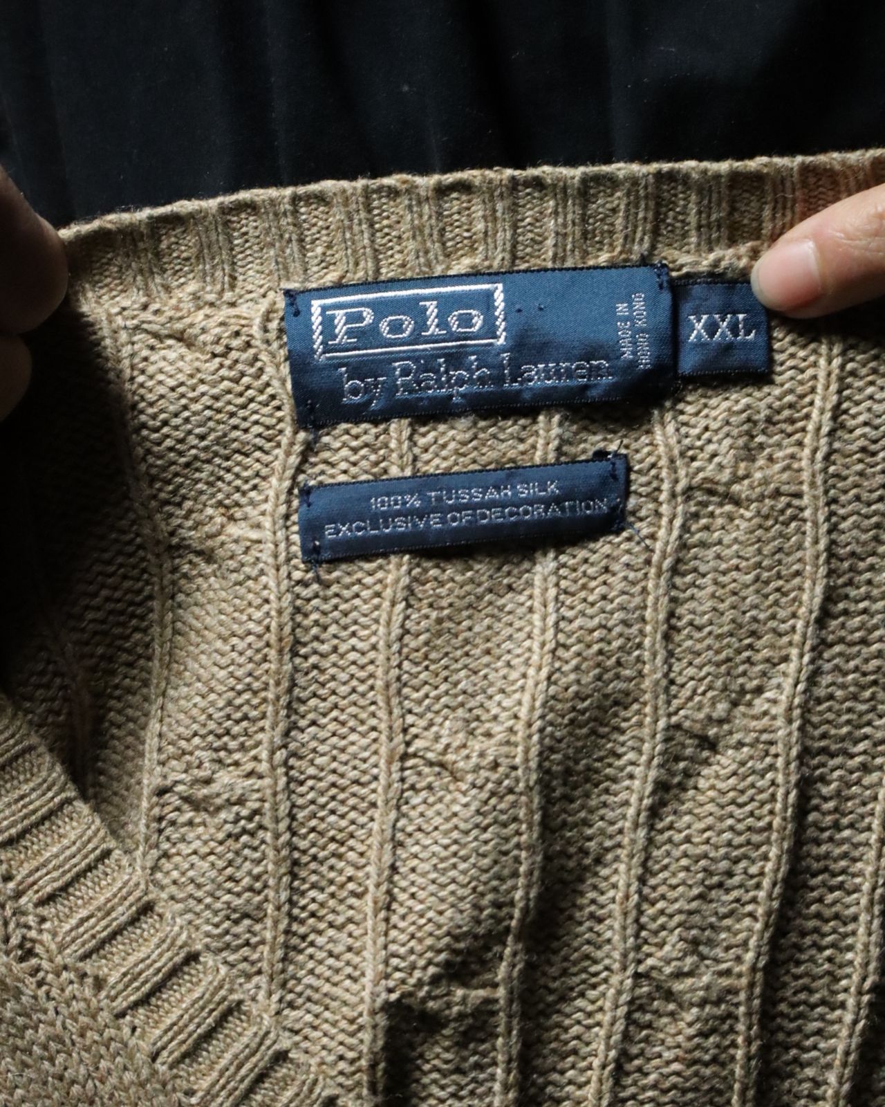 1990s Polo by Ralph Lauren silk cable knit oversized ラルフ 