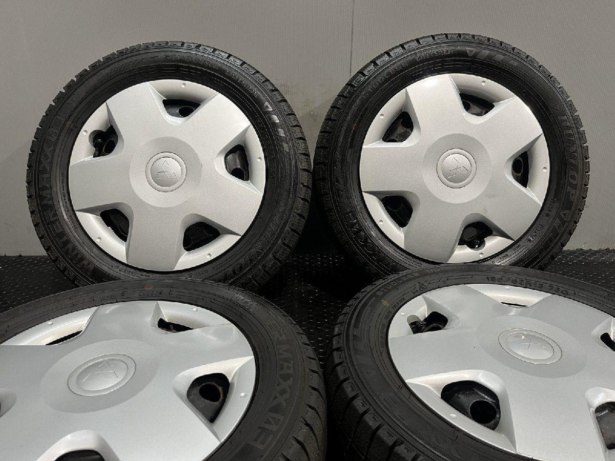 DUNLOP WINTER MAXX WM03 155 65R13 バリ溝 スタッドレス 三菱 純正スチールホイール 13インチ 4J4HPCD100 ekワゴン等 KTD486
