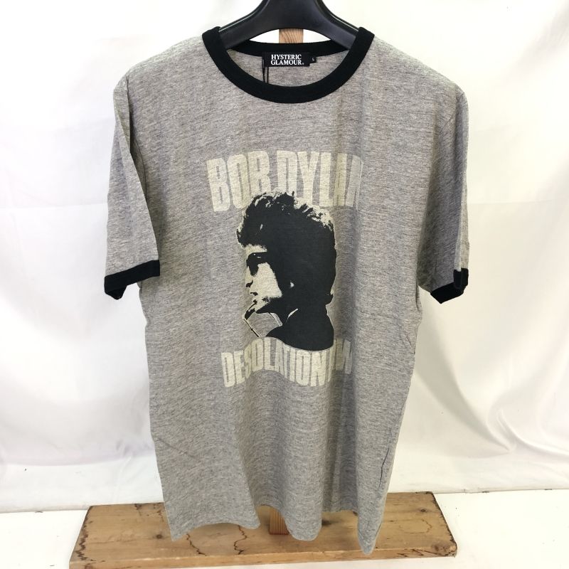 【中古】 ヒステリックグラマー HYSTERIC GLAMOUR  グレー  サイズL  メンズ  半袖Ｔシャツ  トップス  コットン  タグ付き  4CT-6443  01yw0418  【結城店】