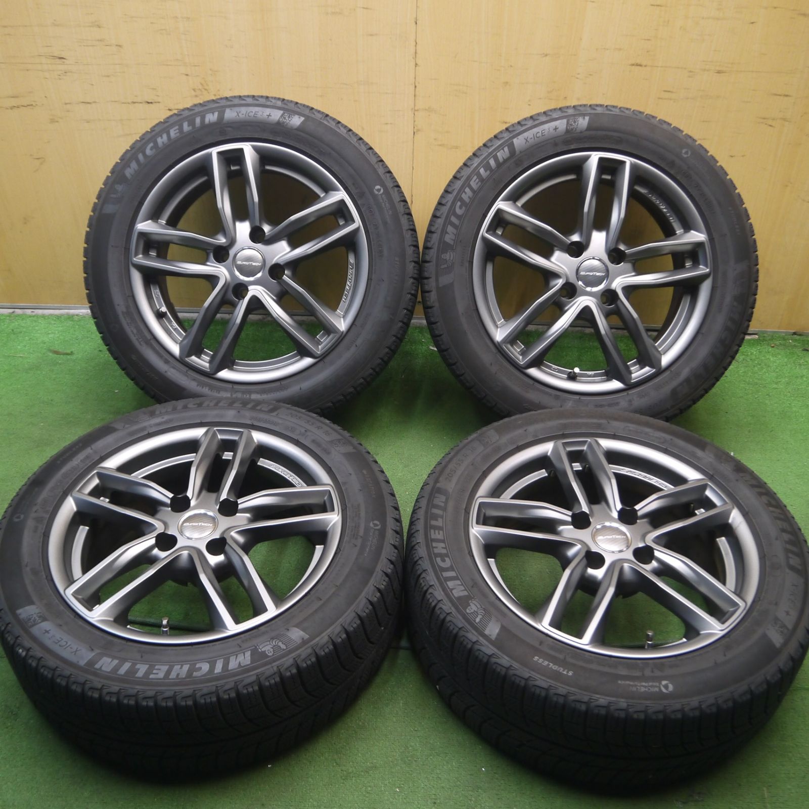送料無料* バリ溝！キレイ！8.5分☆プジョー等 EUROTECH 205/55R16 