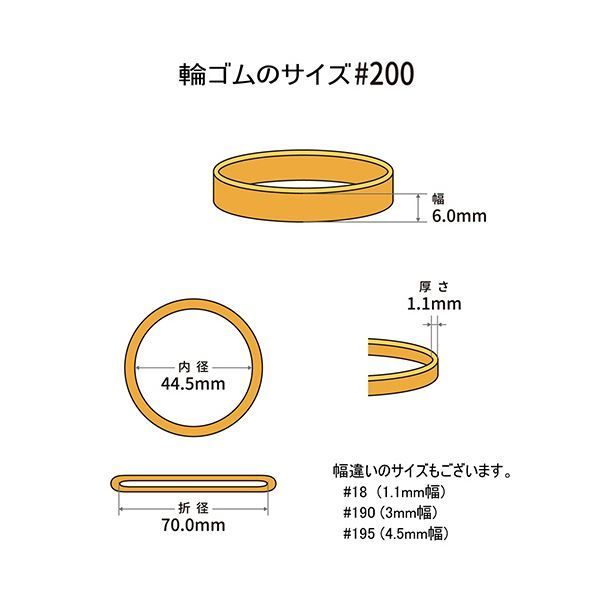 まとめ 共和 オーバンド 200 内径44.5mm 500g入 透明袋 GHA-N-008 1袋 ×3セット