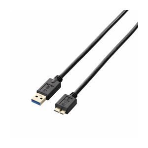 (まとめ)エレコム USB3.0ケーブル(A-microB) USB3-AMB20BK