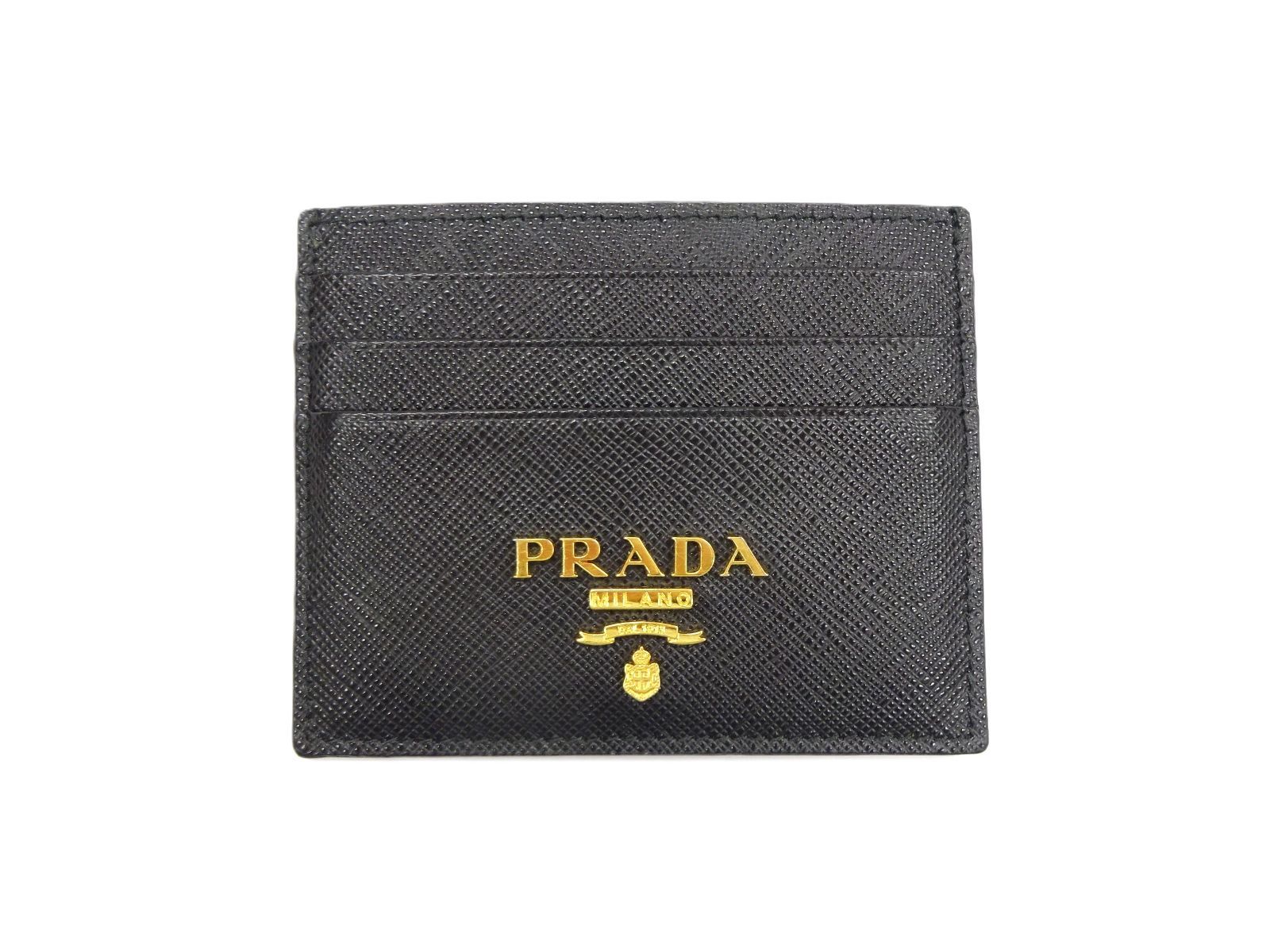 PRADA プラダ レザー カードケース ロゴ RFID パスケース 名刺入れ レディース ブラック