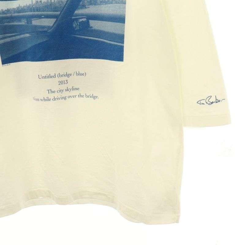 ジェーンスミス JANE SMITH Plage別注 TIM BARBER BRIDGE BLUE Tシャツ カットソー 七分袖 コットン M 白 青 /NR ■OS レディース セール】JANE SMITH/ジェーンスミス 別注 TIM BARBER BRIDGE