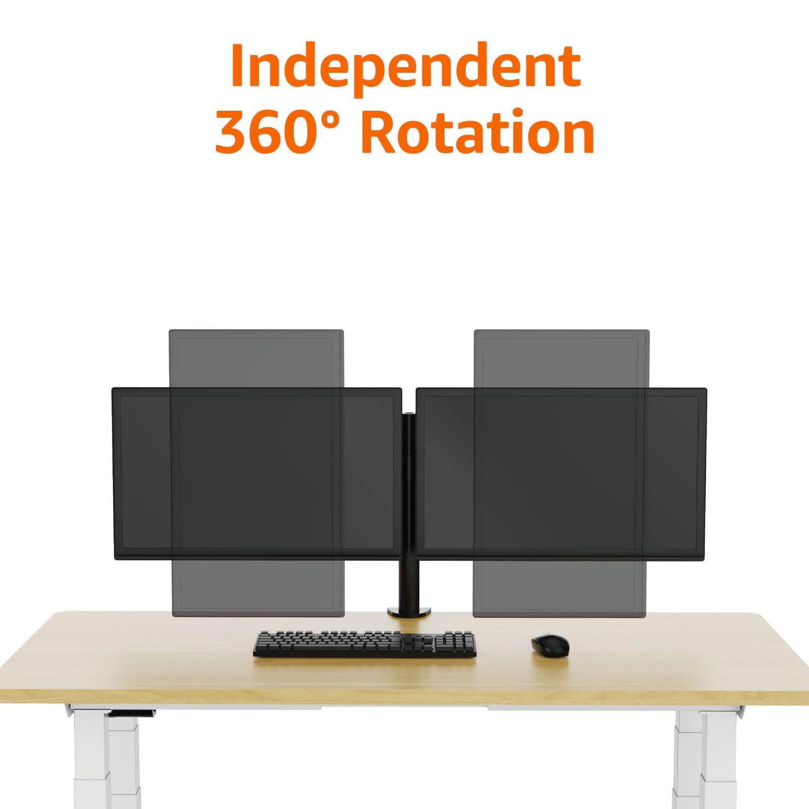 デュアルモニタースタンド 高さ調節 アームマウント ベーシック スチール製 ブラック WWW_OLIVIERBERNSTEIN_COM