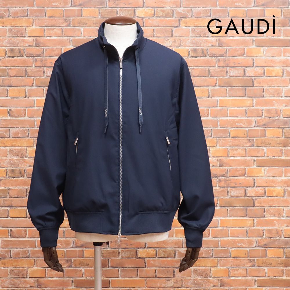 2025春夏/GAUDI/Lサイズ/ブルゾン C511GU35011 ジャージー伸縮 無地 軽やか ウインドブレーカー ガウディ 新作 新品/紺/ネイビー/kf109/