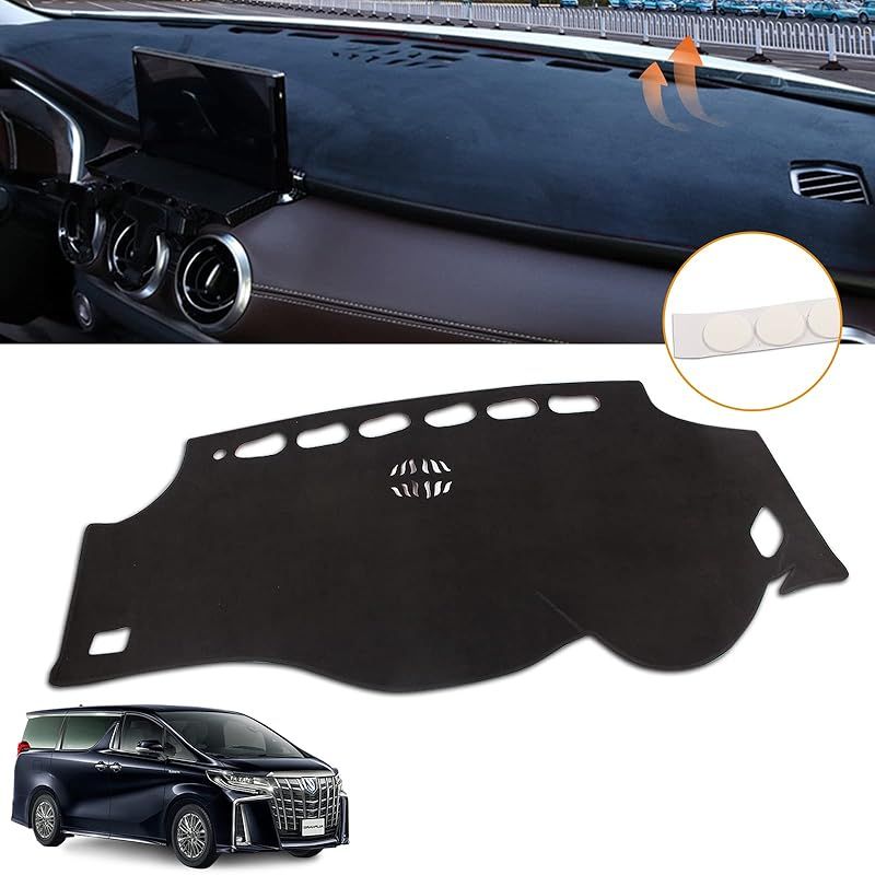 VEHSUN ダッシュボードマット トヨタ ALPHARD アルファード VELLFIRE ヴェルファイア AH20系 専用 2008～2015 両面テープ付き スエード素材 車 ダッシュボードカバー ANH20 GGH20 車内 保護マット 内装パーツ  1