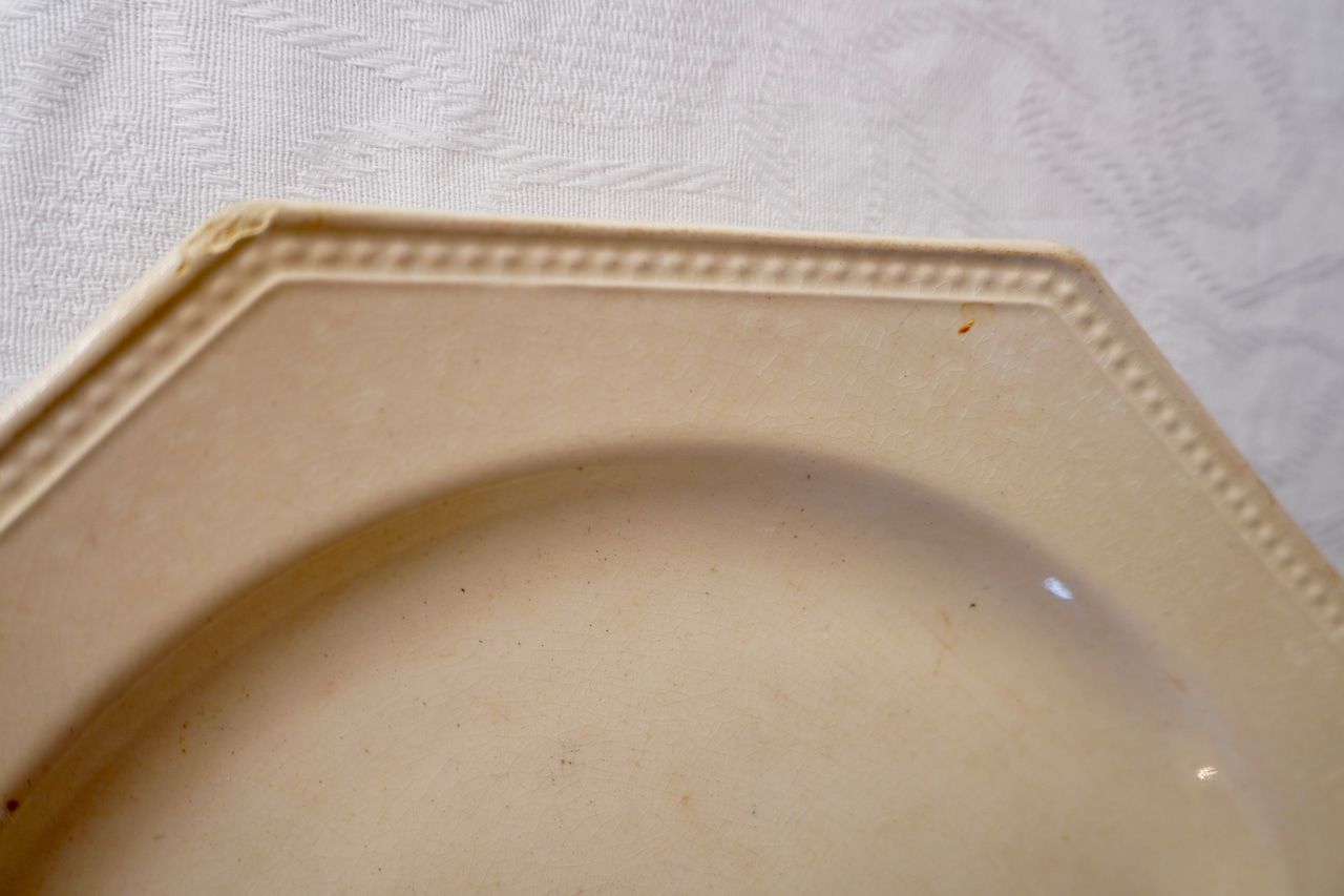 フランス アンティーク クレイユモントロー オクトゴナルプレート 陶器