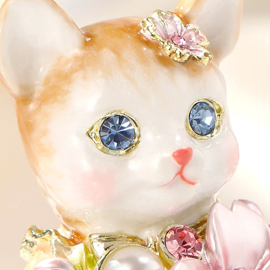 EX616 ルル・キャンディ(桜) サクラ 猫 ネコ 招き猫 ジュエリー