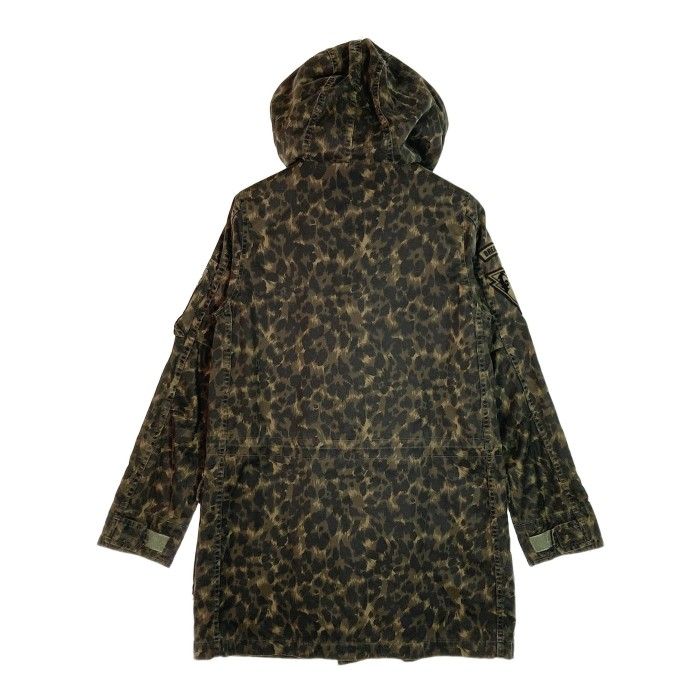 ★HYSTERIC GLAMOUR ヒステリックグラマー 0113AC03 ワッペン付モッズコート レオパードカモ柄 カーキ sizeFree