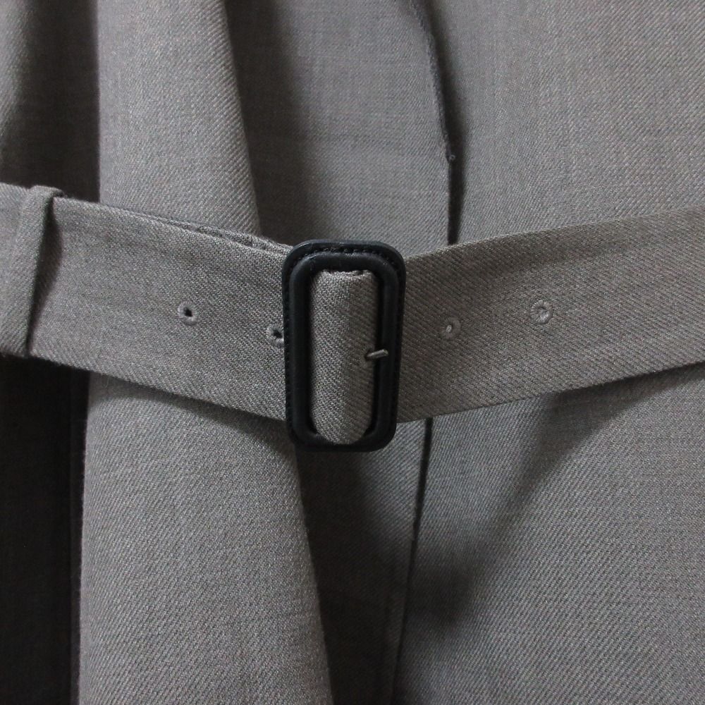 美品 ebure エブール バイカラー オープンフロント ベルテッド ダブル  