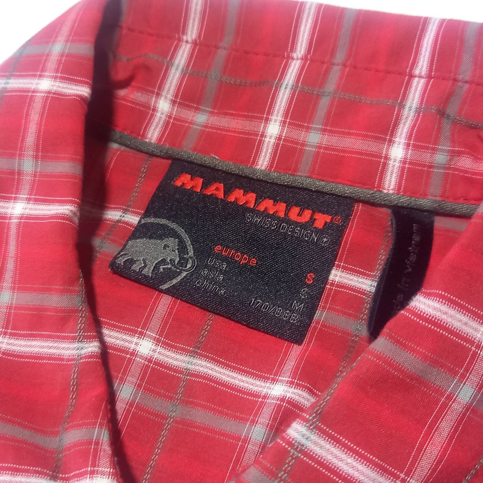 MAMMUT 半袖チェックシャツ マムート 半袖 チェックシャツ レッド 赤 Mサイズ MAMMUT - メルカリ