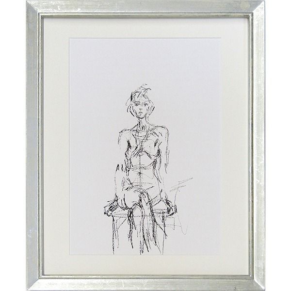 版画 ジャコメッティ 「座る裸婦（デリエール・ル・ミロワール No.127より）」 リトグラフ 額入り 人物画 1961年制作 実存主義 彫刻家  Giacometti - メルカリ