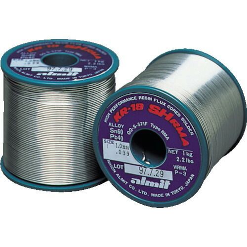 アルミット 鉛入りやに入りはんだ ＫＲ−１９ ＳＨ ＲＭＡ ０．６５ｍｍ