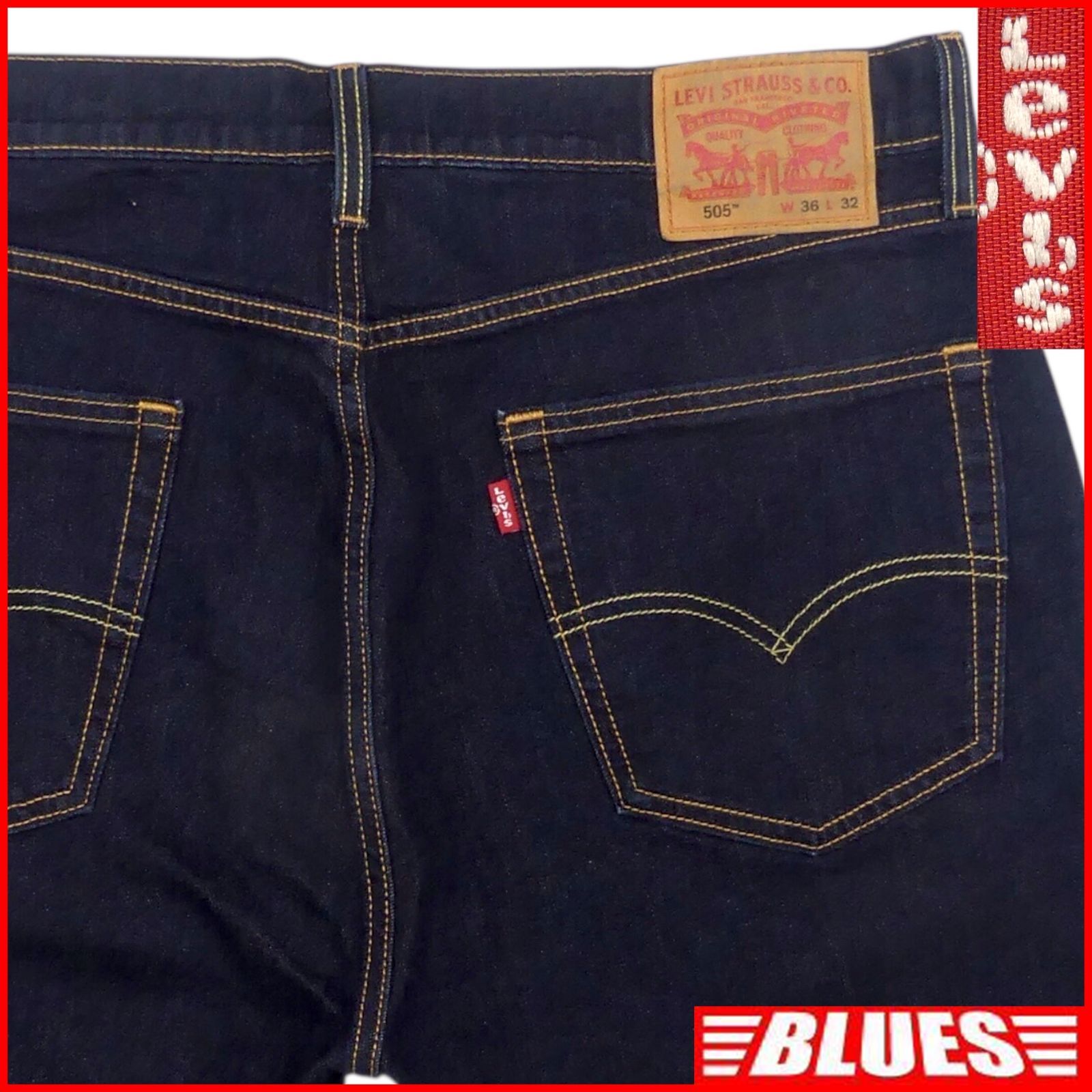 濃紺 リーバイス505 W36 ジーンズ ジーパン デニム 古着 メンズ