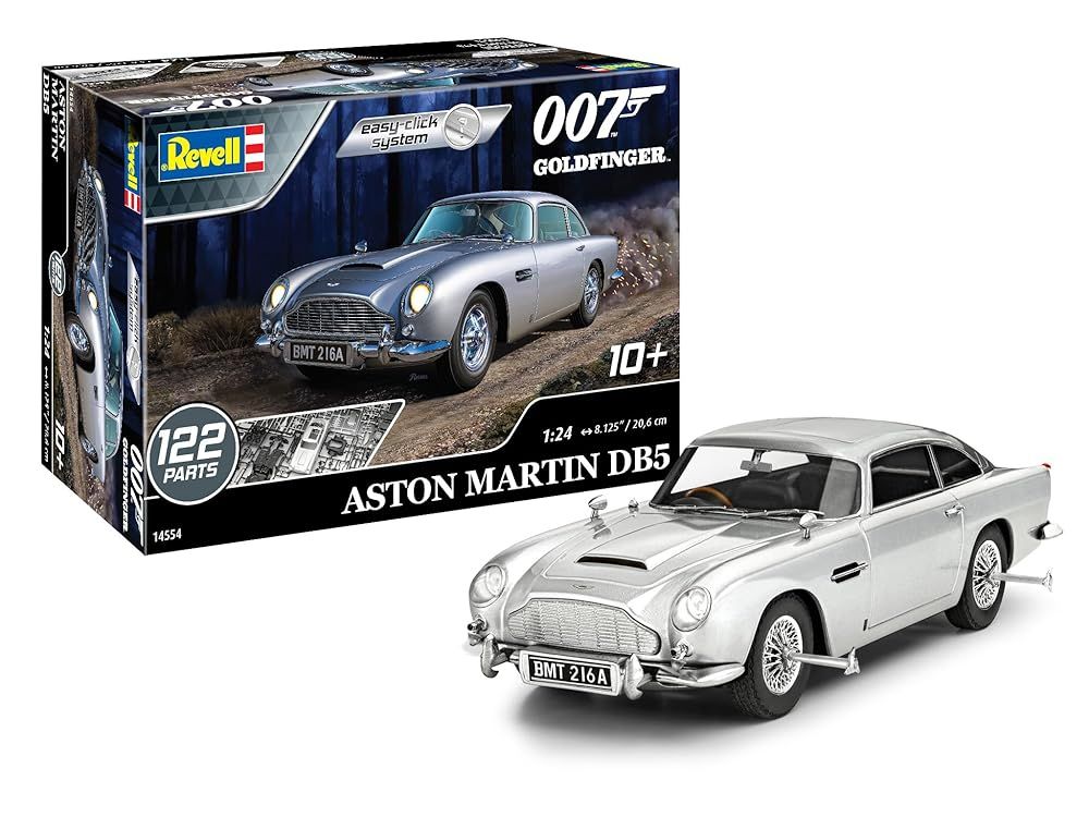 Revell 14554 アストンマーティン DB5 ジェームズボンド 007 ゴールドフィンガー 1 24スケール 122ピース スキルレベル2 モデルカー組み立てキット シルバー