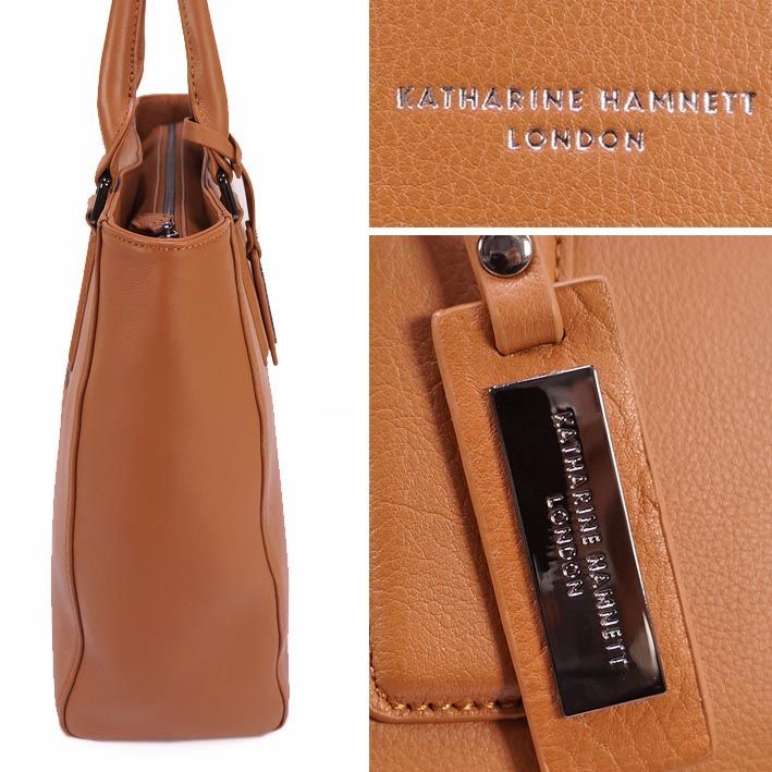 キャサリンハムネットロンドン KATHARINE HAMNETT LONDON オールレザー トートバッグ メンズ レディース キャメル 本革 牛革  ビズトート A4 男女兼用 - メルカリ