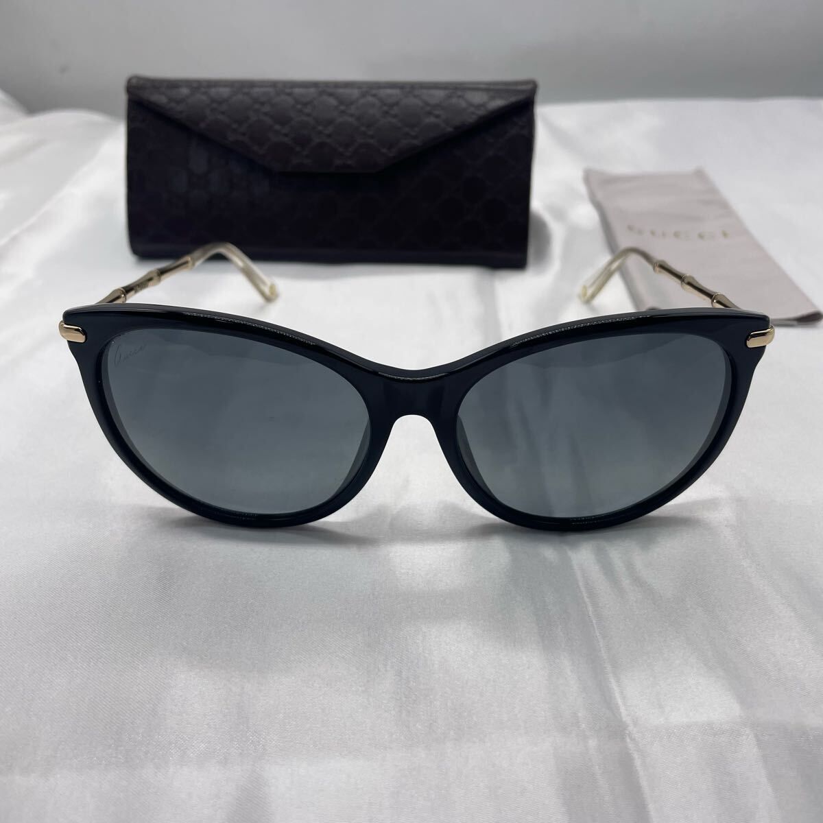 GUCCI サングラス　バンブー　GG3777FS　美品 ✓GUCCI サングラス バンブー GG3777 メンズ ロゴ入り ケース