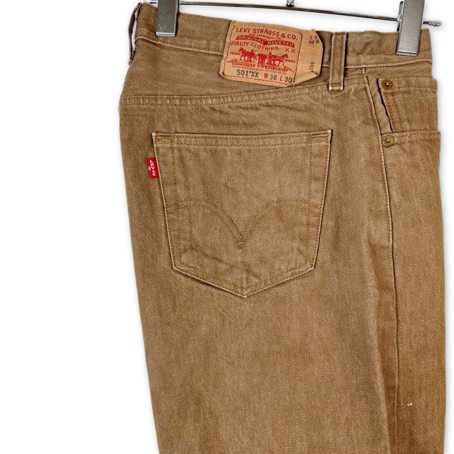 極美品 リーバイス501XX デニムパンツ ジーンズ W30 ブラウン Rタブ Levi'sリーバイス501XXデニムパンツカラーデニム茶色ブラウン赤
