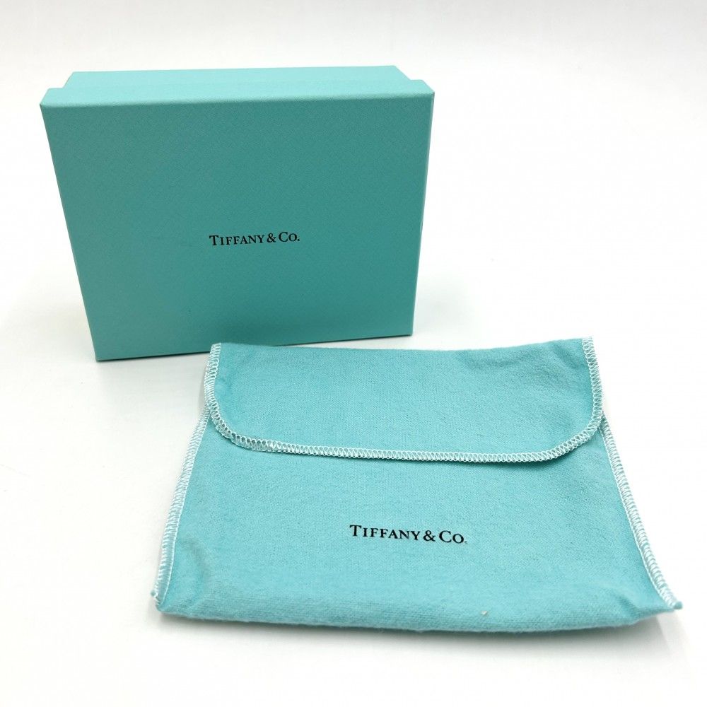 ティファニー 三つ折り財布 レディース ティファニーT ミニウォレット TIFFANY&Co. 71935299 レザー    ブラック 黒 ゴールド金具 美品【中古品】