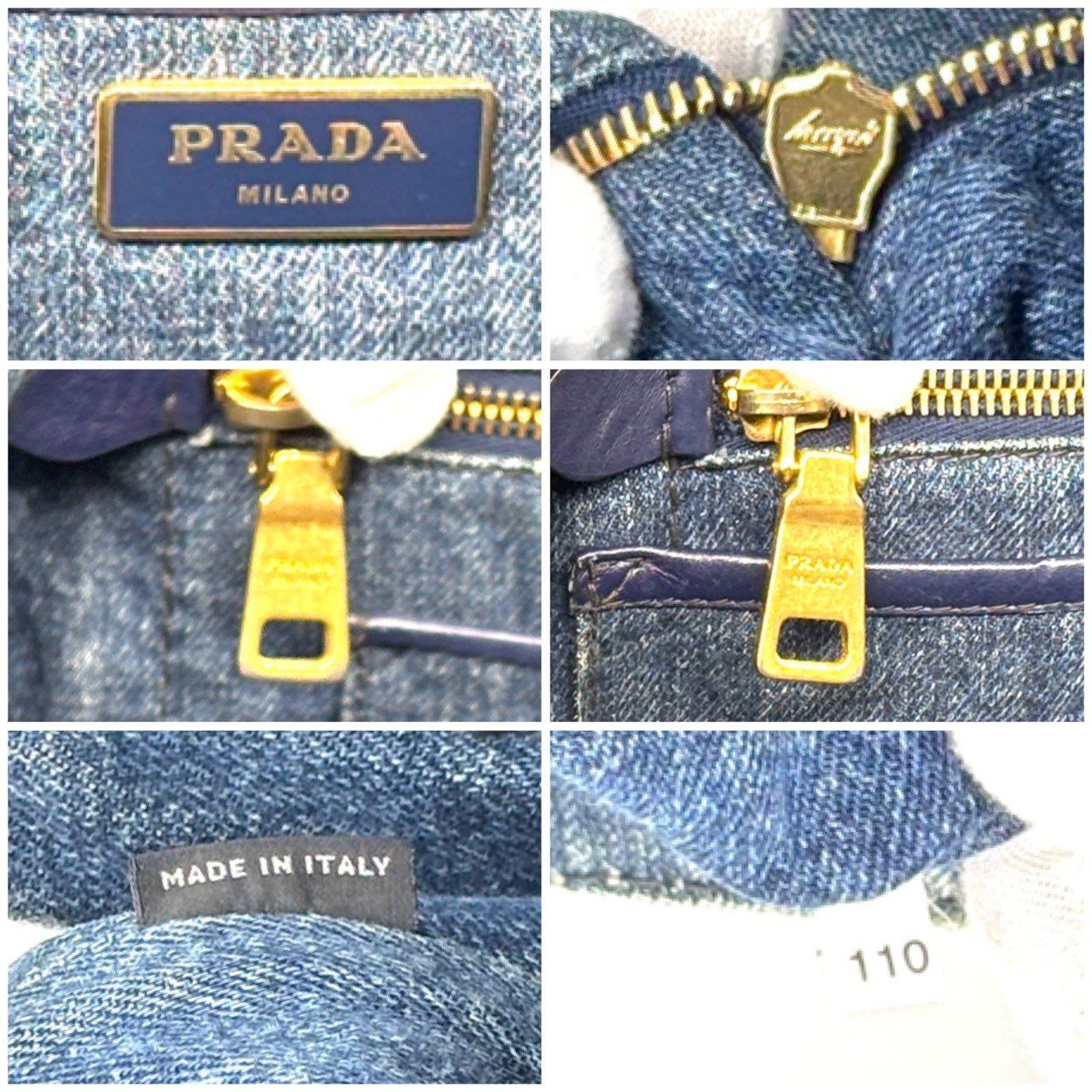 楽して洒落見え】 PRADA プラダ カナパ トートバッグ デニム 大容量 A4