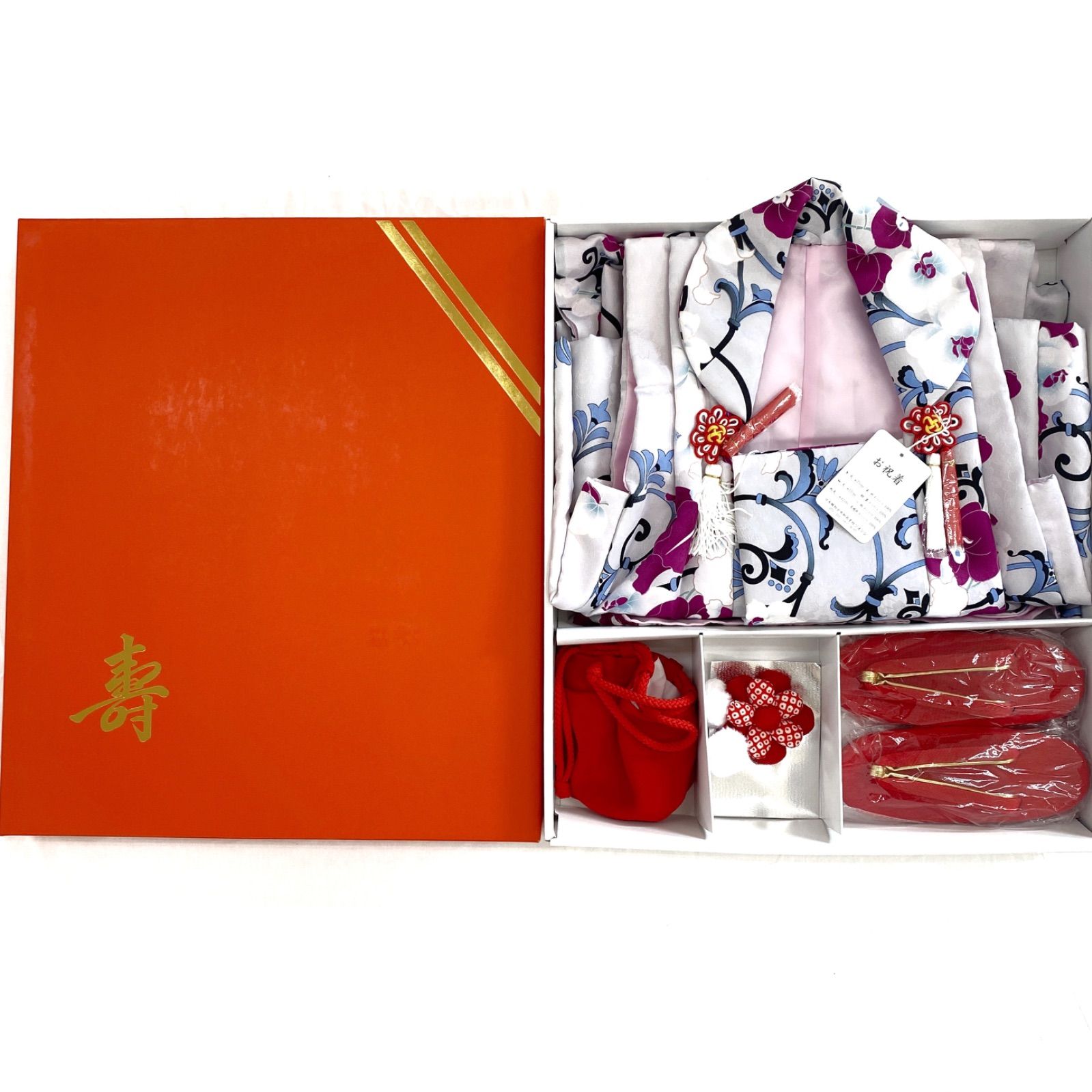 七五三 3歳 女の子 着物 被布 被布セット 襦袢 巾着 草履 髪飾り 新品