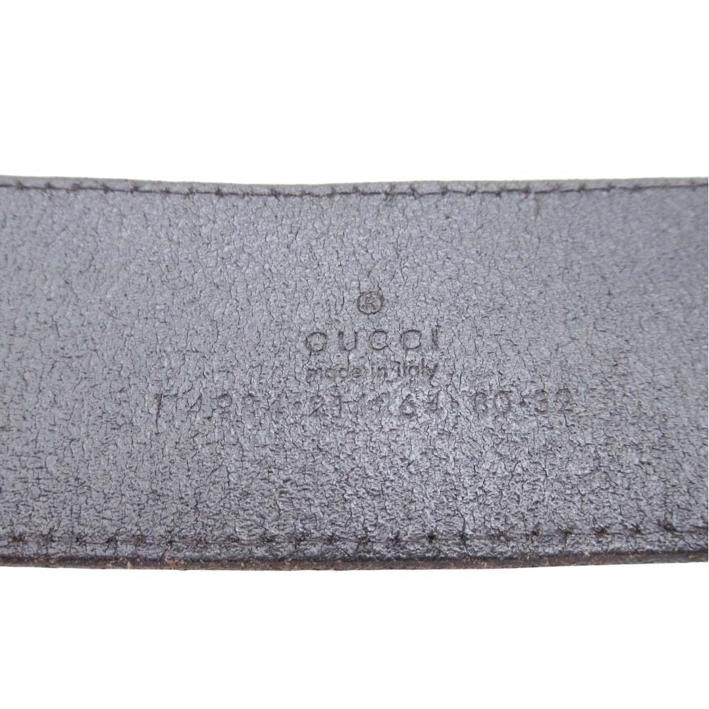 良品 GUCCI グッチ 114984 インターロッキングG ロゴバックル レザー