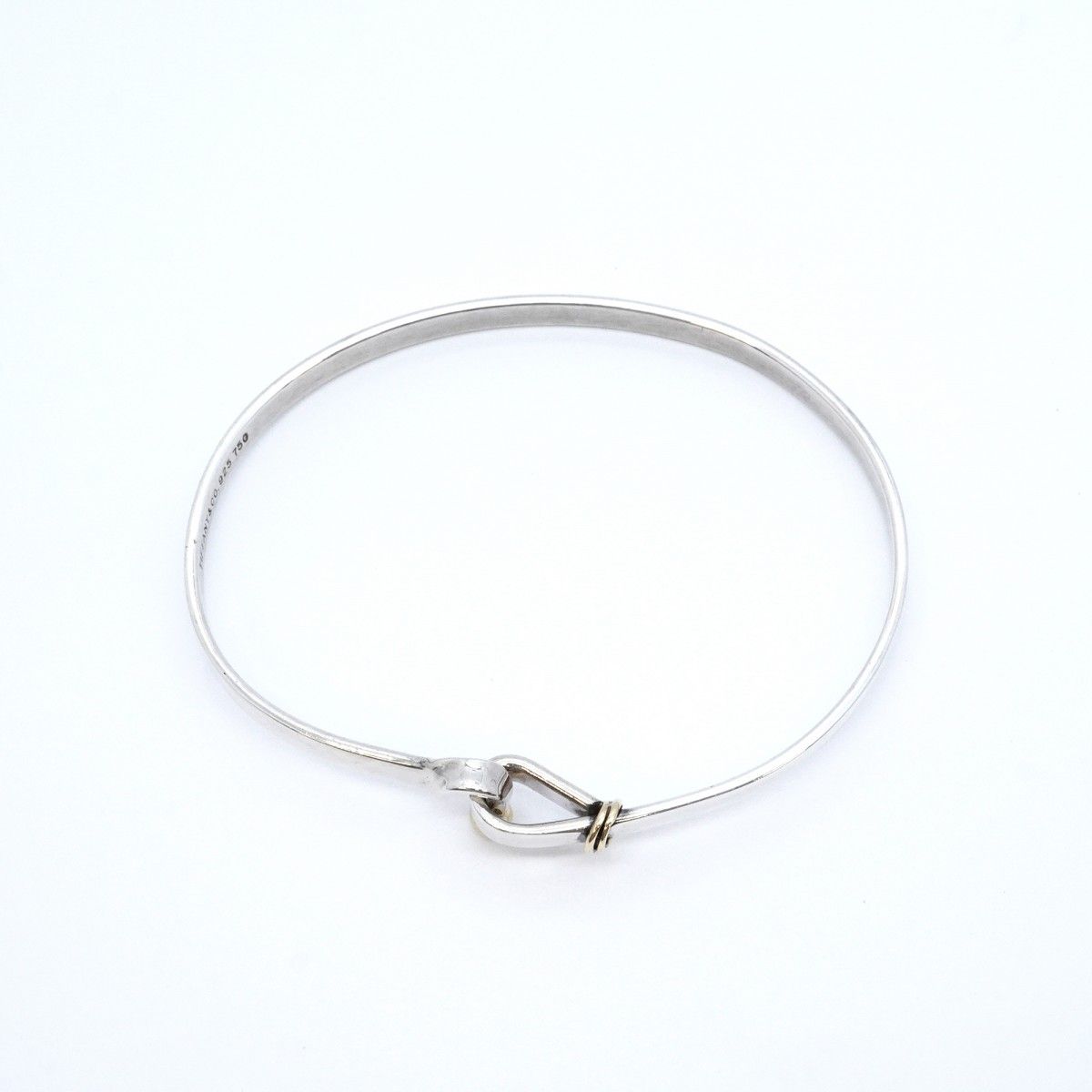 5jgb0656】ティファニー バングル フック＆アイ K18YG イエロー