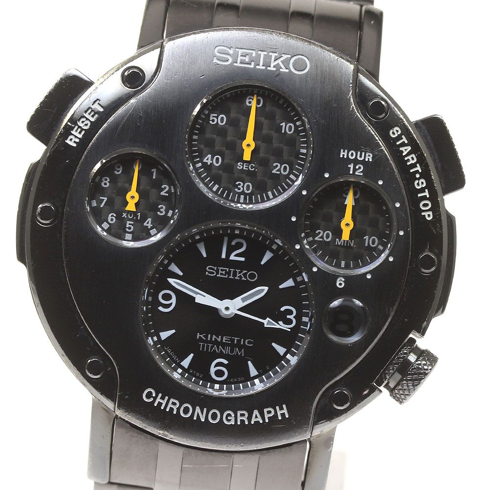 セイコー SEIKO 9 T 82-0 A 40 SBXZ 003 キネティック クロノグラフ オートクォーツ メンズ_825588