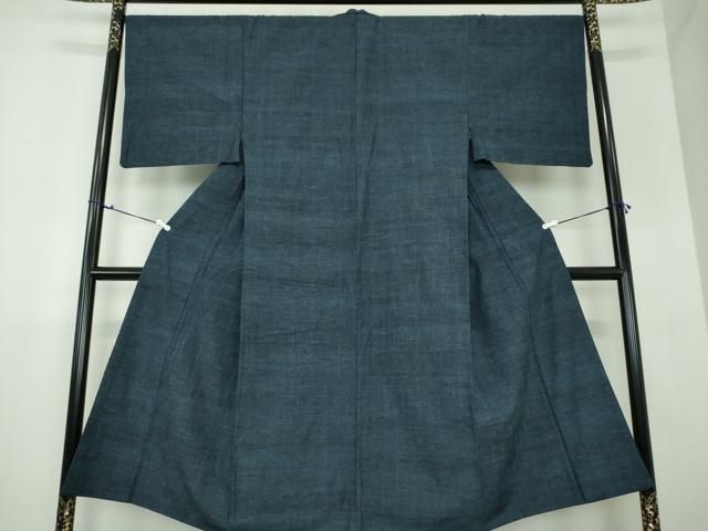 平和屋着物●男性 紬 濃紺地 正絹 DAAX4511ps