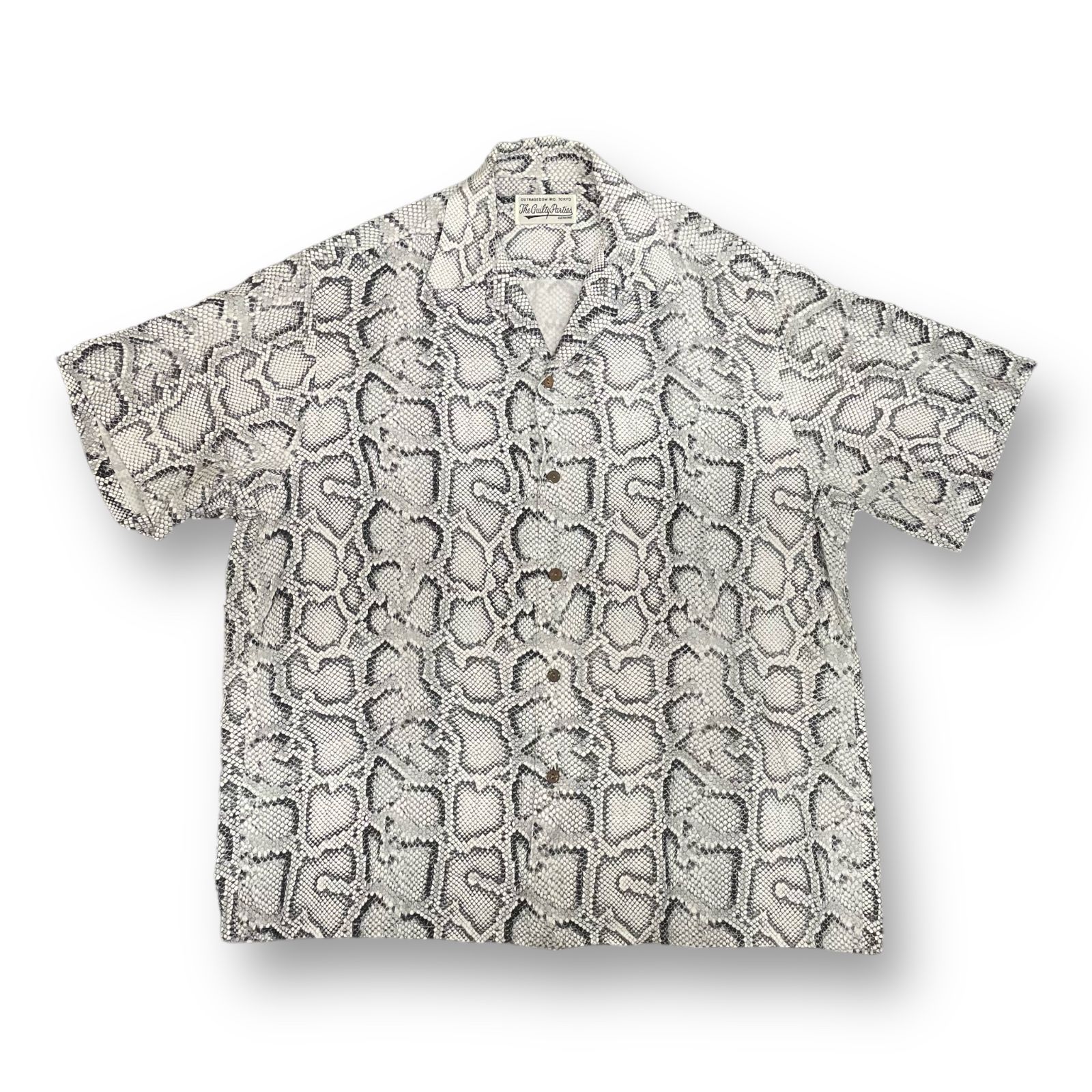 定価33000円 WACKO MARIA 21SS PYTHON HAWAIIAN SHIRT S/S パイソン柄 ハワイアンシャツ アロハシャツ  ワコマリア 21SS-WMS-HI07 ホワイト系 L 56264A - メルカリ