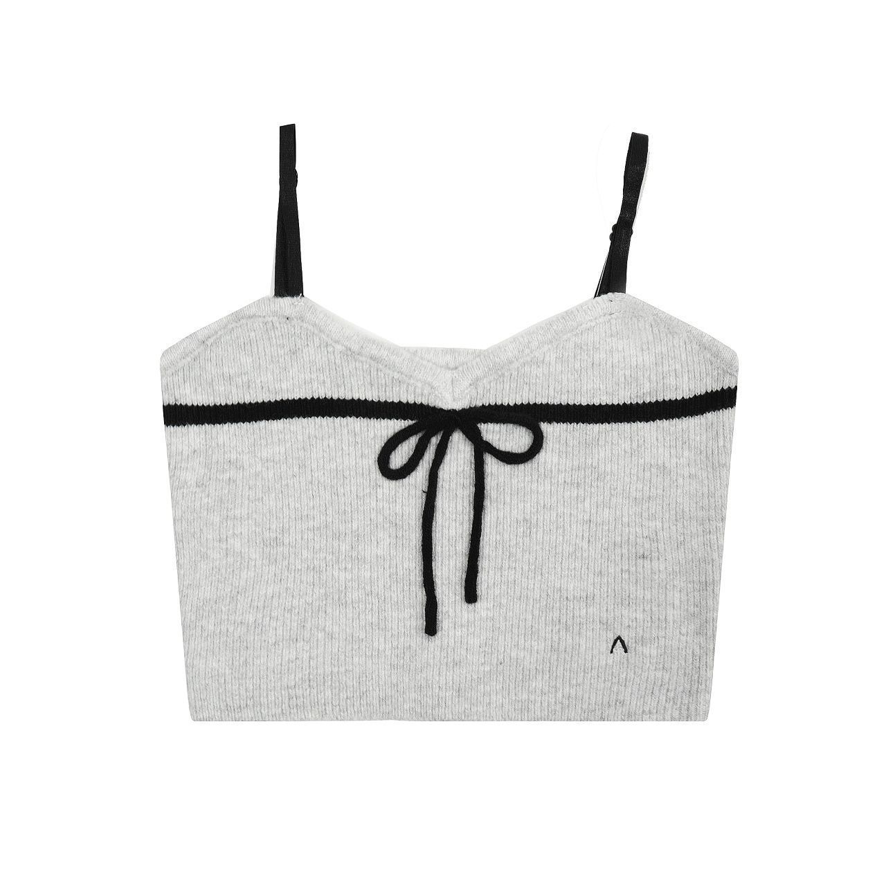 新品 Andmaryリボンウールニットキャミソール長袖セーター2点セット 2  