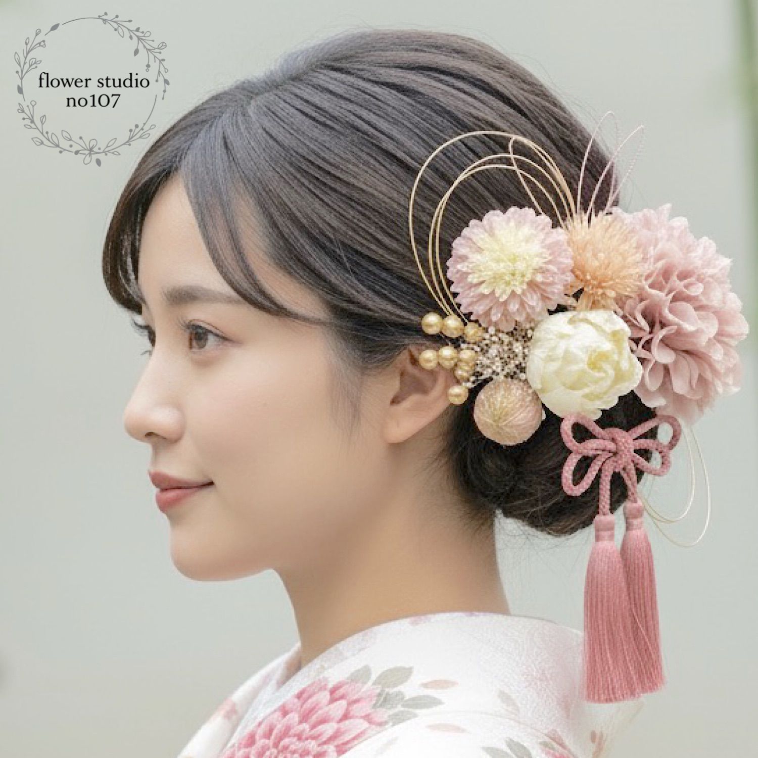成人式 ＆ 結婚式 タッセルリボンフラワー髪飾り 淡ピンク 成人式髪飾り 結婚式髪飾り 卒業式髪飾り 卒業式 水引き 袴 和装 ウェディング  ヘッドドレス 紐アレンジ 七五三 リボン髪飾髪飾り ピンク 成人式 卒業式 結婚式 | cocorofleur ココロフルール 【成人式 卒業式 ... 髪飾り 卒業式 着物 成人式 結婚式 和装 浴衣 七五三 和風 タッセル 花飾り