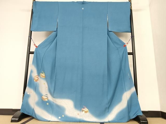 平和屋着物●京友禅の第一人者　松井青々　色留袖　ぽっくり下駄　暈し染め　金彩　正絹　逸品　AAAU8284zg 平和屋着物○京友禅の第一人者 松井青々 色留袖 ぽっくり下駄 暈し染め